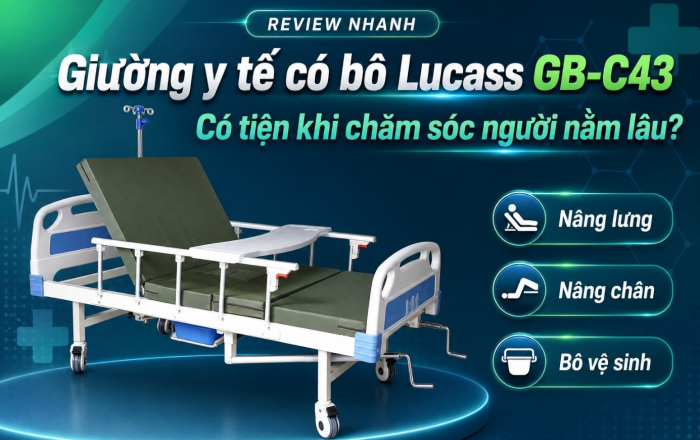 Review giường y tế có bô Lucass GB-C43: Có tiện khi chăm sóc người nằm lâu?